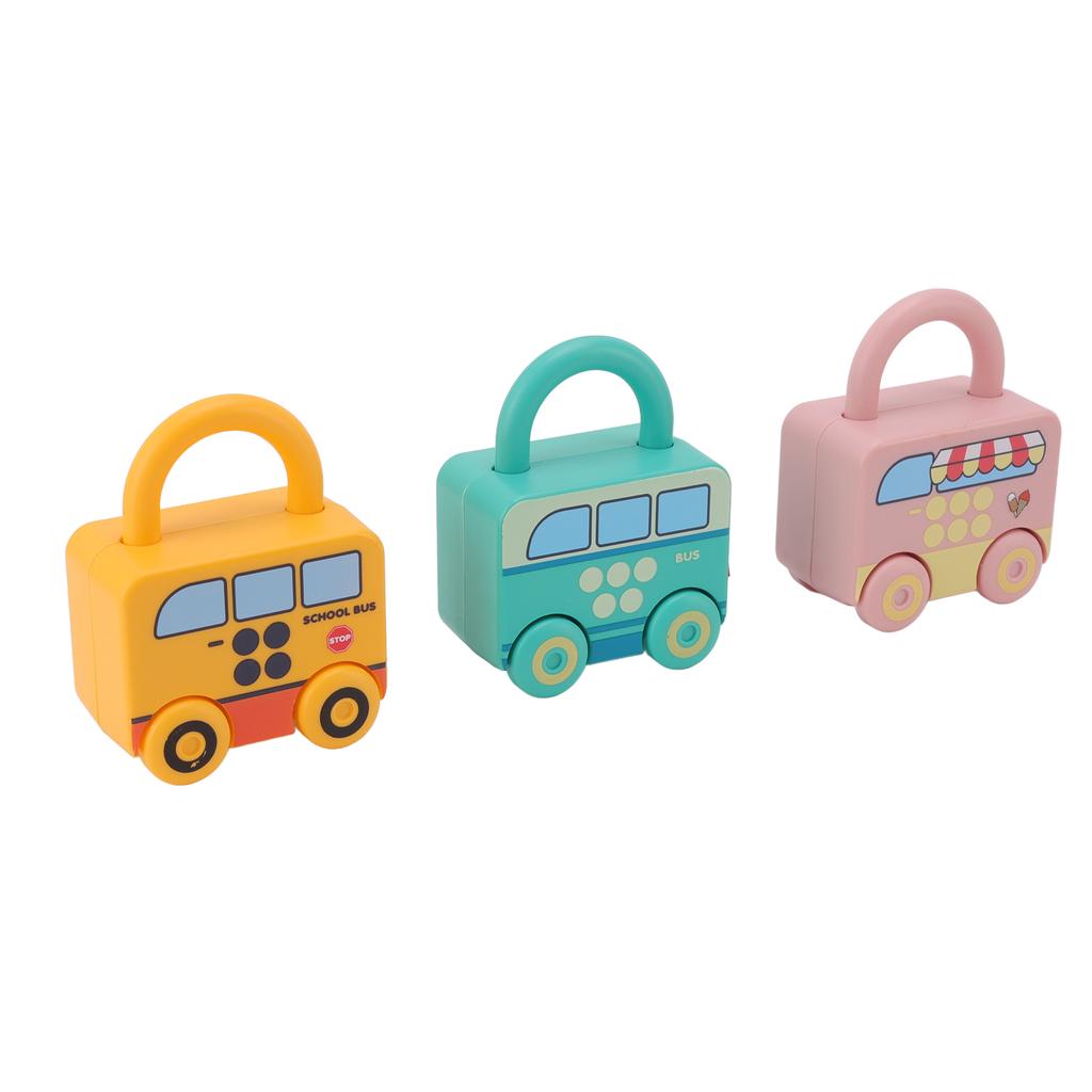 Kids Learning Locks Sliding Car Shape Children S Color Discrimination Learning Lock with Key Early Education Toys