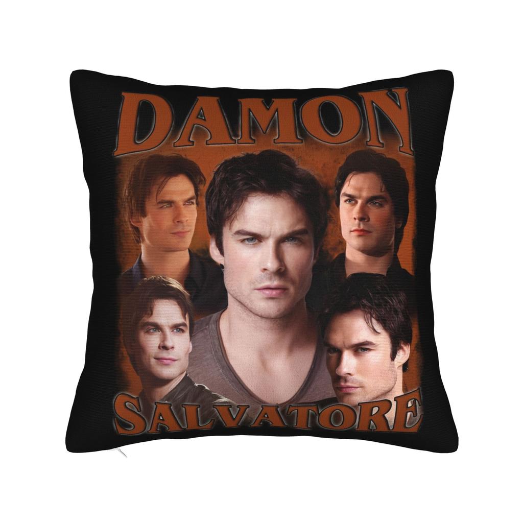 Damon Salvatore Pillowcase Polyester Cushion Cover Gift The Vampire Diaries Pillow Case Cover Home Square 45X45Cm
