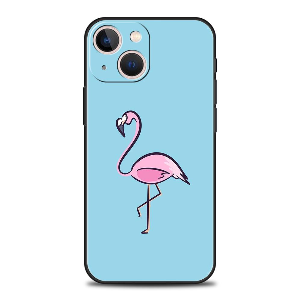 Pink Red Flamingo Luxury Phone Case For iPhone 11 14 15 Pro MAX 12 13 Mini 7 8 Plus X XR XS SE Silicone Shockproof Cover Funda