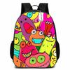 Zaino Scolastico per Bambini Ragazzi Ragazze - Carino Design Mostro Cartone Animato Tessuto Oxford Leggero Spallacci Imbottiti Traspiranti Grado