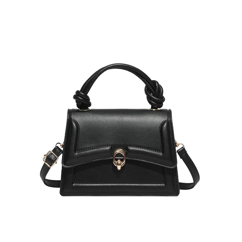 

New portable small square bag women s high-end fashion versatile shoulder bag retro simple commuter messenger bag чёрный