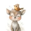 Boho Style Cartoon Animal Illustrations Posters Prints Canvas Painting Wall Art Picture Living Room Home Baby Room Nursery Decor