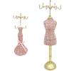 Stylish Fabric And Metal Jewelry Holder Human Figure Design For Earring Ring Amulet Display Stable Space Saving Storage