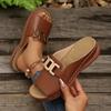 Sandalias de Plataforma con Tira Ancha y Punta Abierta para Mujer