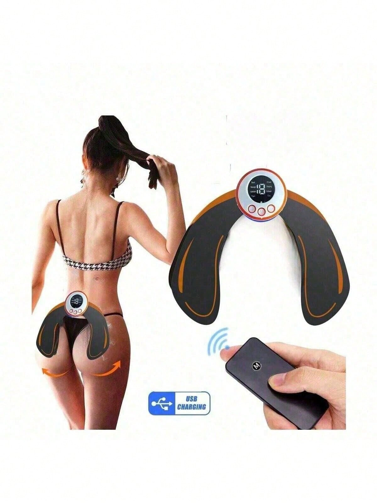 

Wireless EMS Hips Trainer Electric Muscle Stimulator Butt Toner Rechargeable Massager for Fitness Tones Lifting чорний
