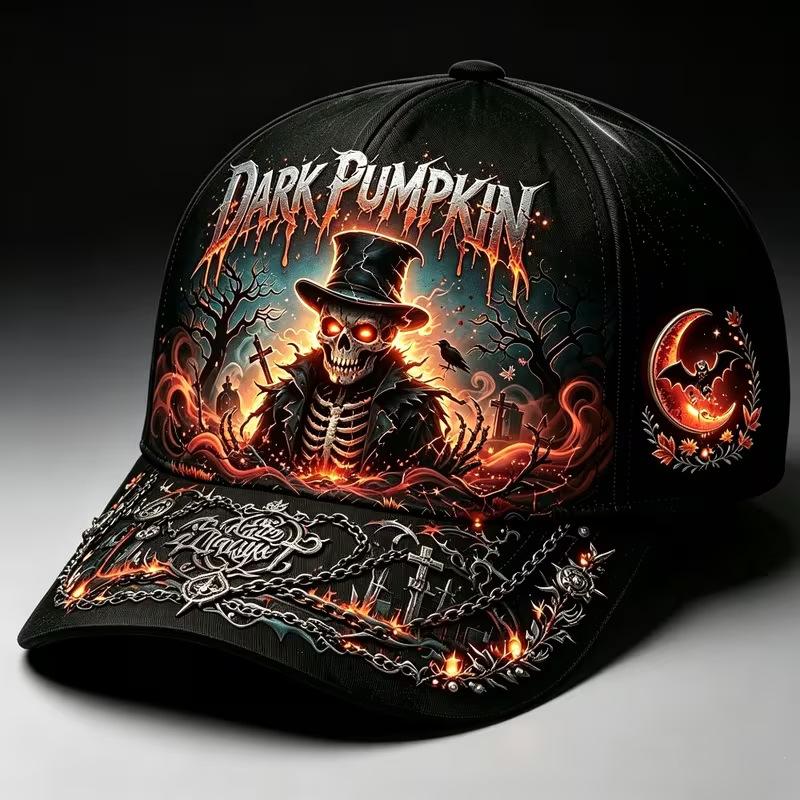 D Hot Sale Halloween Garden Morning Wear Baseball Cap Digital Printing Festival Celebration Pumpkin Cap