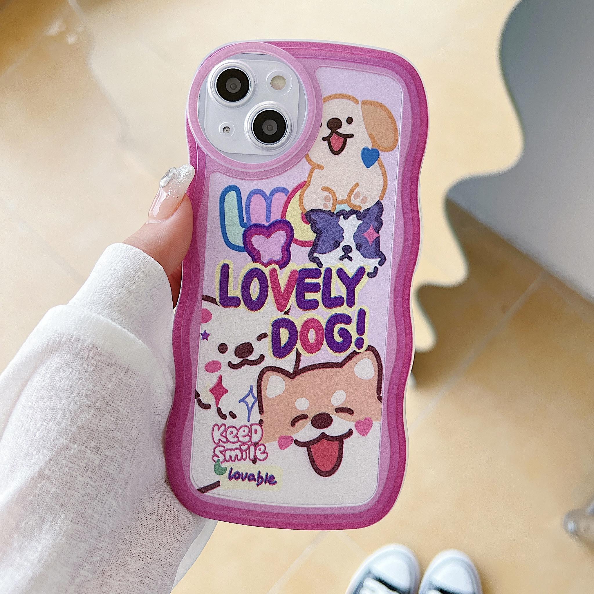 

Силиконовый чехол с волнистым краем для Oppo A58 A78 A38 Samsung A54 A34 A24 A14 iPhone 15 14 Redmi Note 12 11 10 Infinix Note 30 Funda Smart Lovely Dogs Cover Xiaomi Redmi 5A