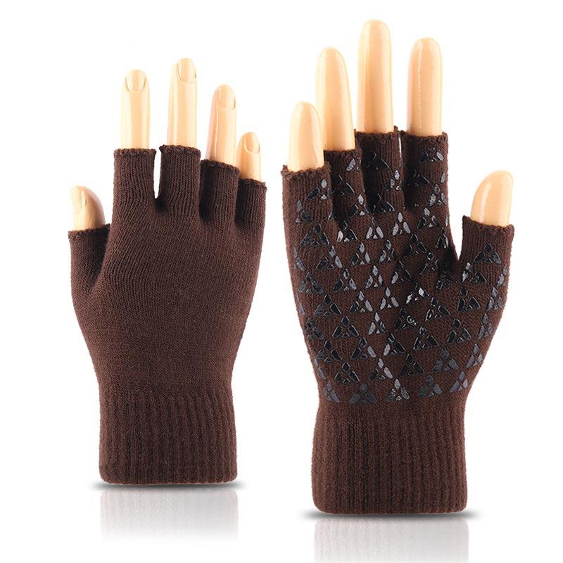 New Half finger Gloves for Men and Women In Autumn and Winter Warm Knitted Yarn Half Finger Gloves To Prevent Cold