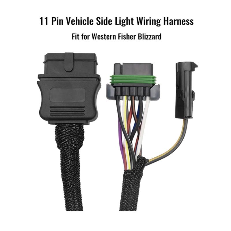 Vehicle Side 11 Pin Light Harness with Dust Cover For Western SnowEx Plows 26357 22413