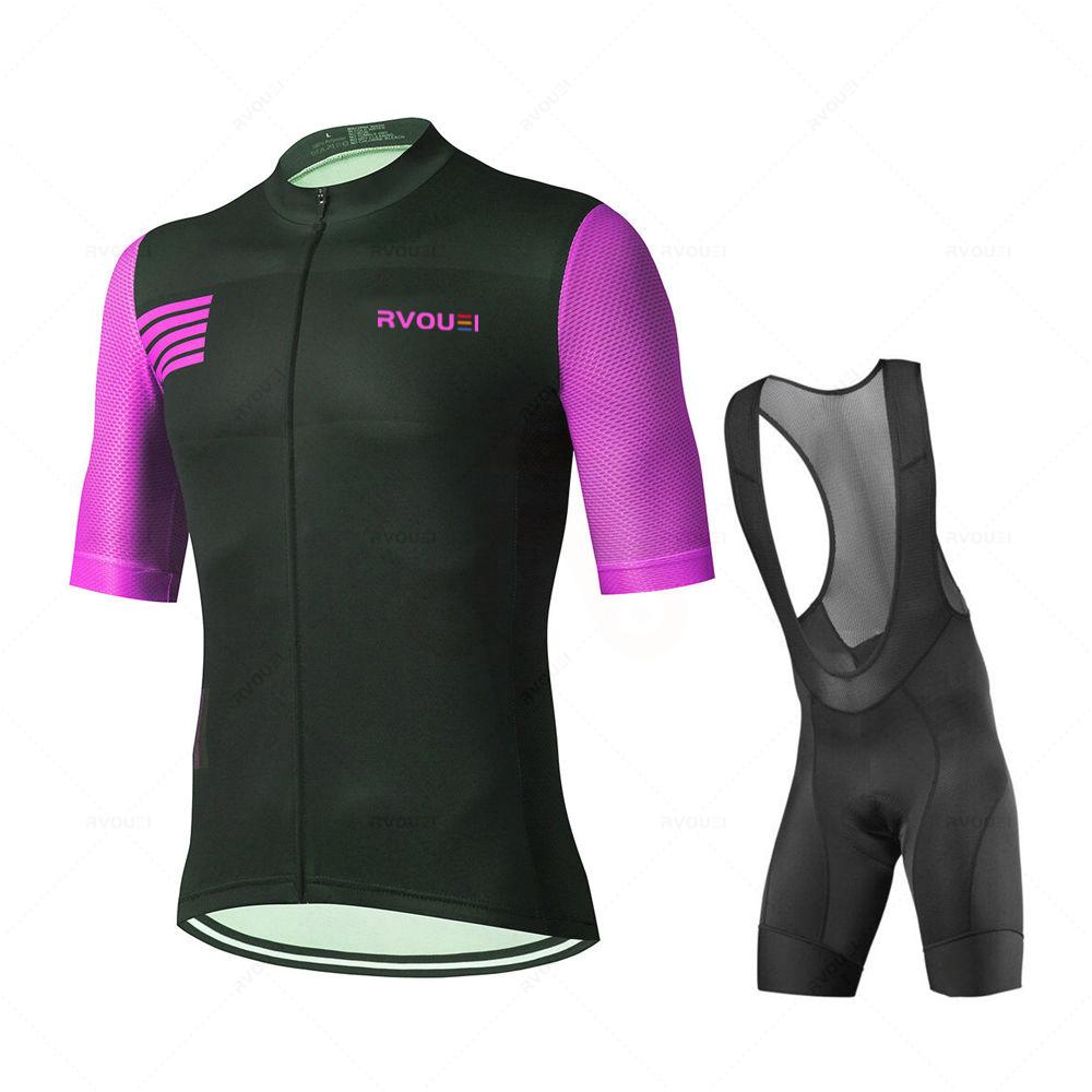 2026 Team Summer Short Sleeve Men Cycling Set Bike Clothing Breathable Anti-UV Bicycle Wear Rvouei Jersey Mallot Ciclismo Hombre