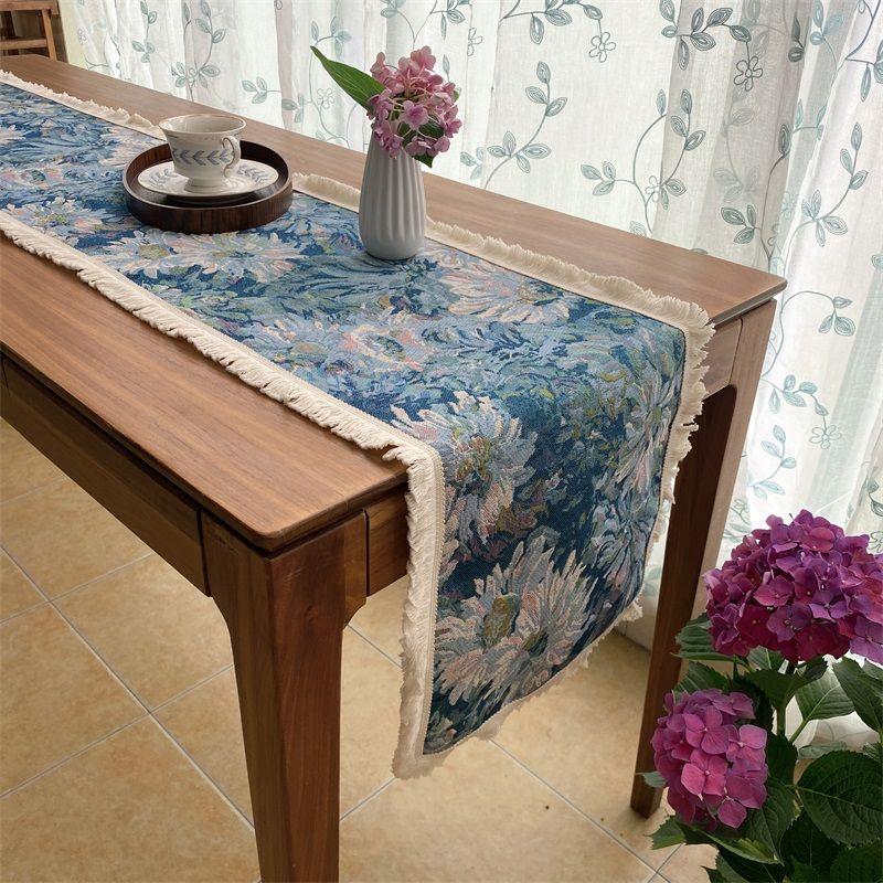 

Предложение 2025 Скандинавская Свежесть Скатерть Пасторальный Стиль Кисточка Тумба ТВ Подкладка для Обувного Шкафа Ткань Стиль Масляной Живописи Комод Флажки Pastoral oil painting style 30*45cm