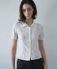 MILLO WOMEN Pleated Short Sleeve Shirt [Ivory]