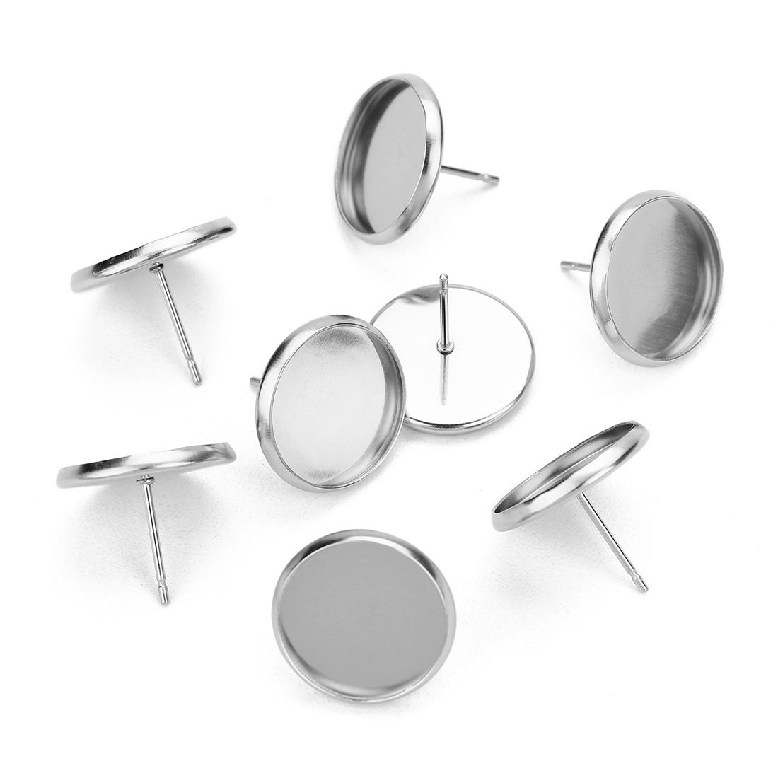 

Louleur Stainless Steel Cabochon Base Earring Studs Base 8/10/12/16mm Blank Earring Base Cabochon Cameo For Jewelry Making 6mm x 20pcs