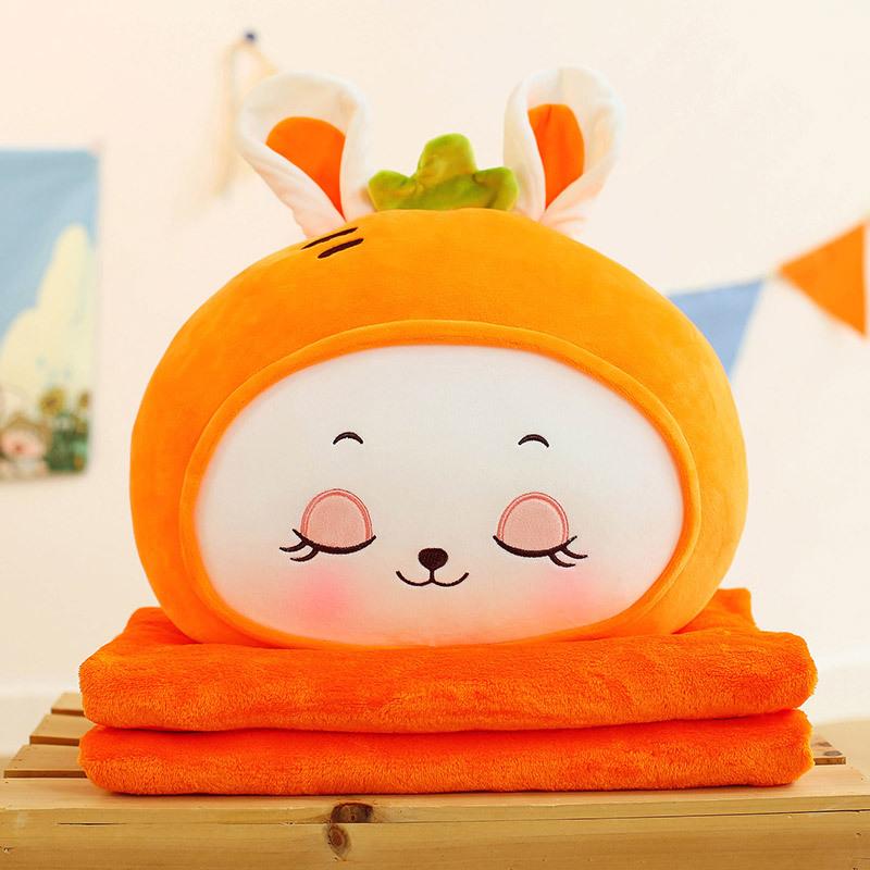 Cartoon Throw Pillow Quilt Dual-Purpose Pillow Folding Air Conditioner Blanket Car Cushion Pillow Three-In-One Office Nap Pillow