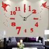Digital Wall Clock Quartz Silent 3D DIY Large Decorative Clock Acrylic Mirror Wall Stickers for Living Room Decor