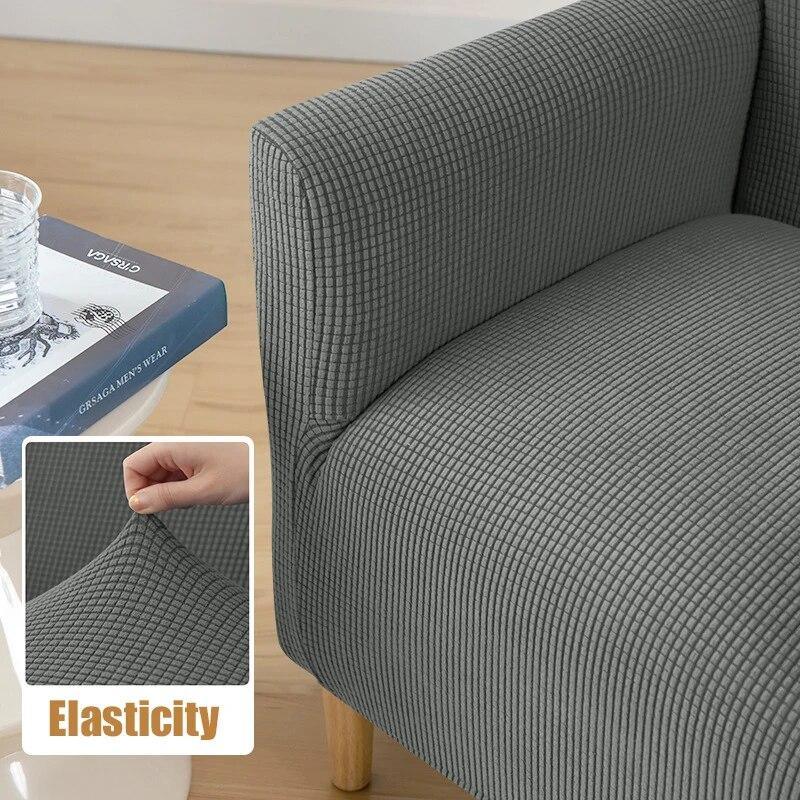 Jacquard Kleiner Einzelsofa-Bezug Elastische Sesselbezüge für Wohnzimmer Küche Büro Schmutzabweisender Waschbarer Stuhlschutz 1 Stück