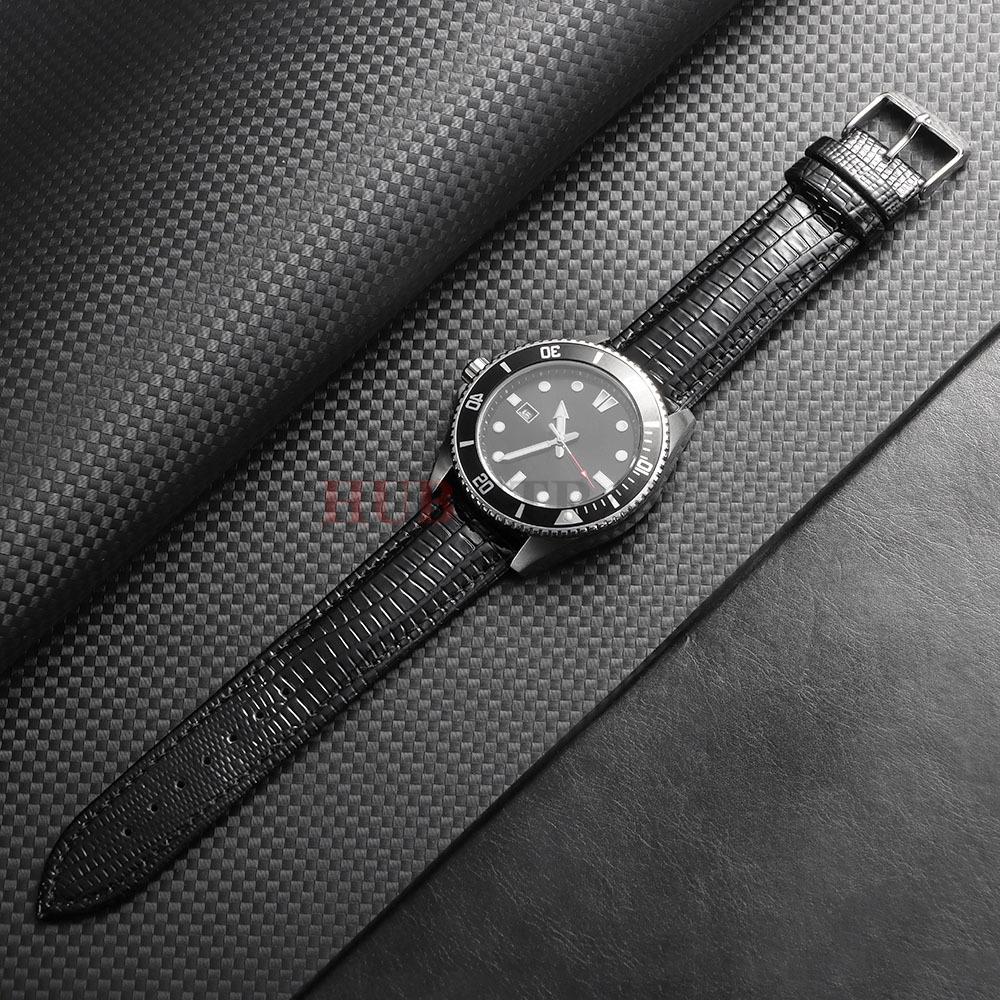 18mm 20mm 22mm Universelles Eidechsenmuster Uhrenarmband Rindsleder Uhrenarmband für Herren Damen Verbundwerkstoff Uhrenarmband Zubehör