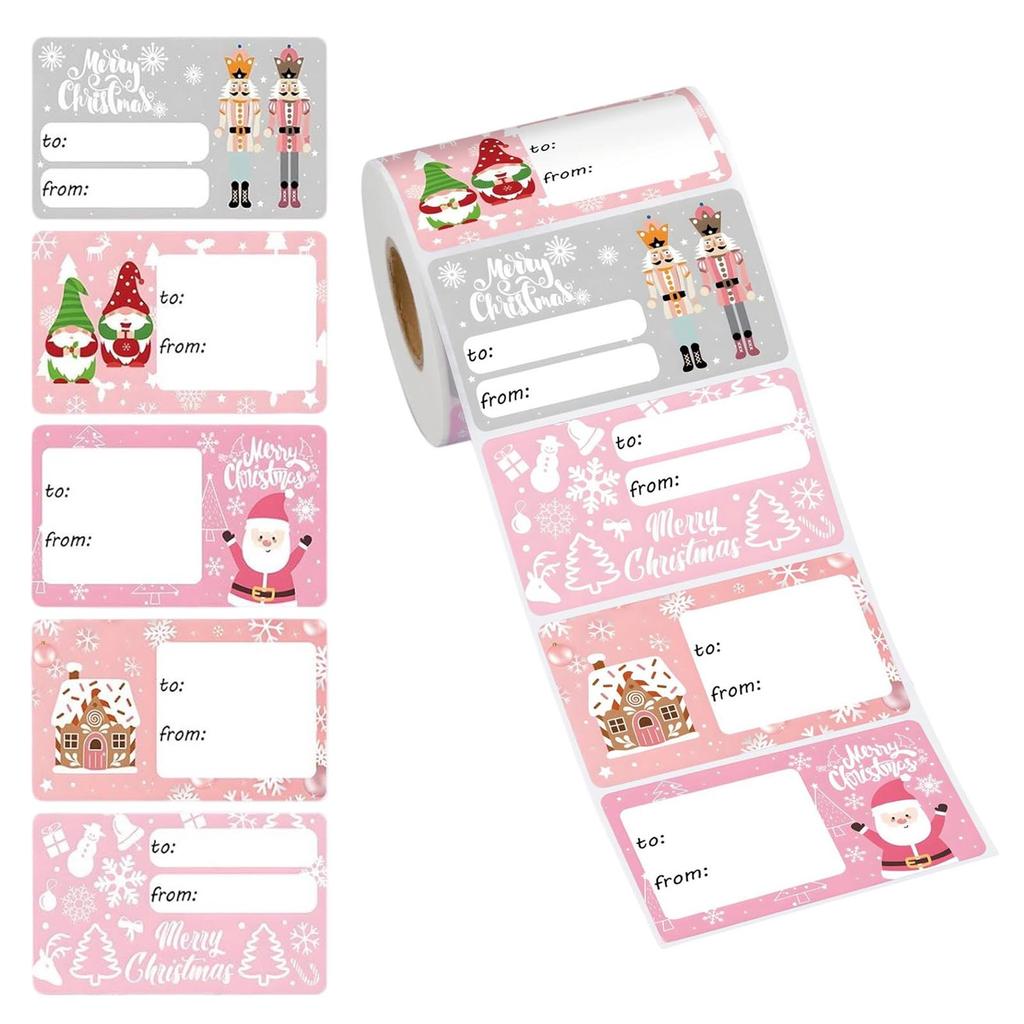 200 Pack Christmas Gift Wrapping Stickers with Write- Tags, Self-Adhesive Labels for Presents and Holiday Crafts