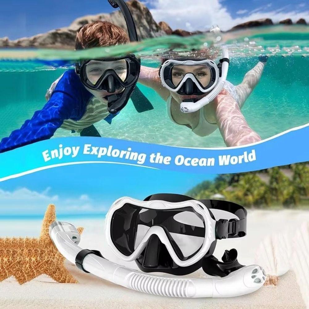 Anti Fog Snorkeling Mask Set Soft Silicone Full Face Diving Mask Professional Diving Mask Children