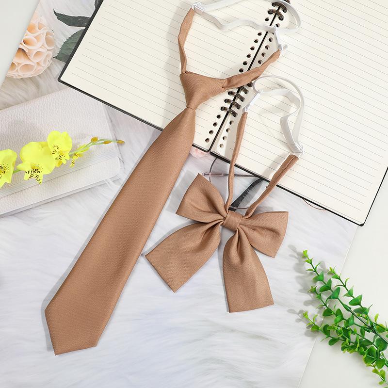 Jk Japanese College Style Tie Female Lazy Free Black Red Student Casual Gray Small Tie Tie Flower