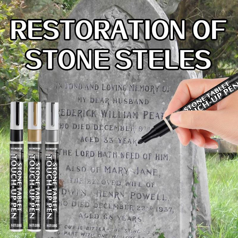 Gravestone Color Restoration Pen, for Gold Lettering on Tombstones, Available in Multiple Colors: Black/Gold/Silver/Red/White, Suitable for Gravestone