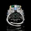 Jewelry Ring Millennium Rose Che Para Green Blue Square Light Luxury High Sense Opening Female