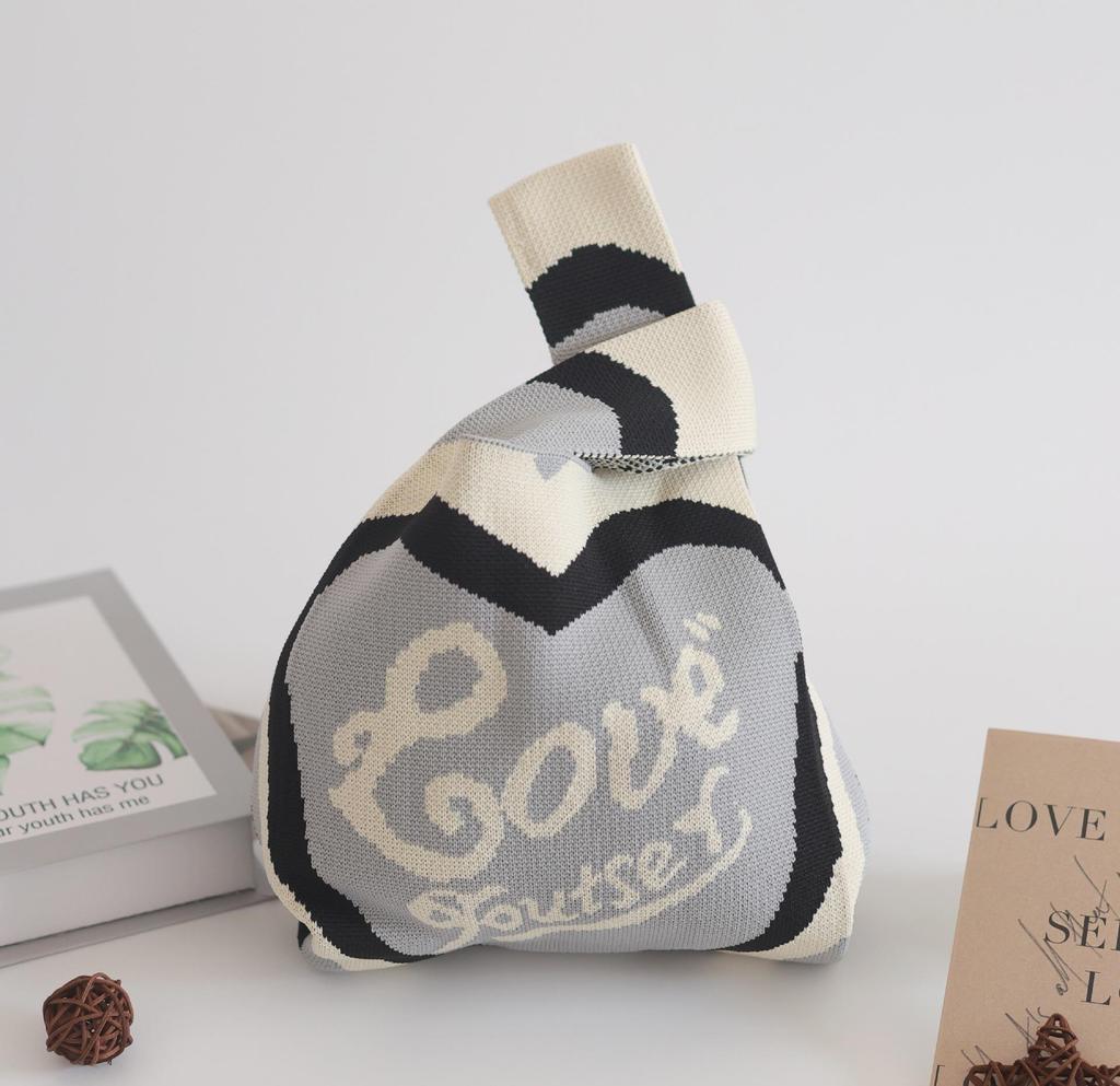 Panda Knit Women's Cross-Border Wrist Tote Handbag