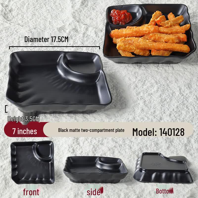 Lantuan 7-inch 2-Compartment Melamine Dish Set