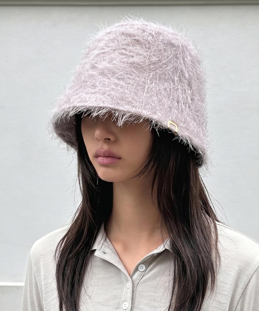 Eondeokeonteulolseutyudio Four Seasons Fur Bucket Hat Stand Bucket / Blow Hair / I Pink