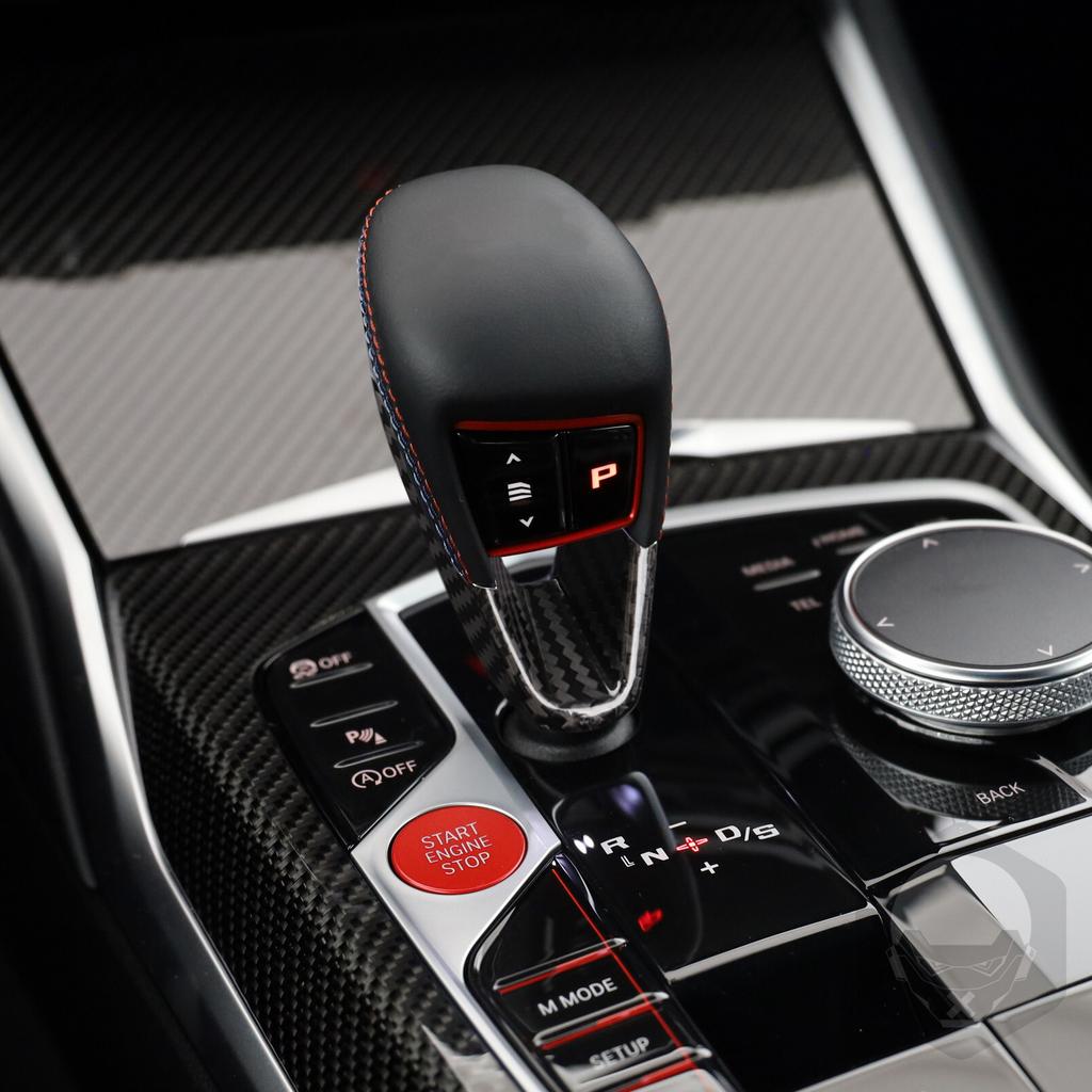 For BMW M2 M3 M4 X3M X4M X5M X6M LCI XM Real Dry Gear Shift Knob Cover Panel Decorative Car Interior Modification Accessories