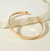 Jewelry Retro Stacked Bracelet Simple Geometric Opening Round Bead Gold Glossy Bracelet Set