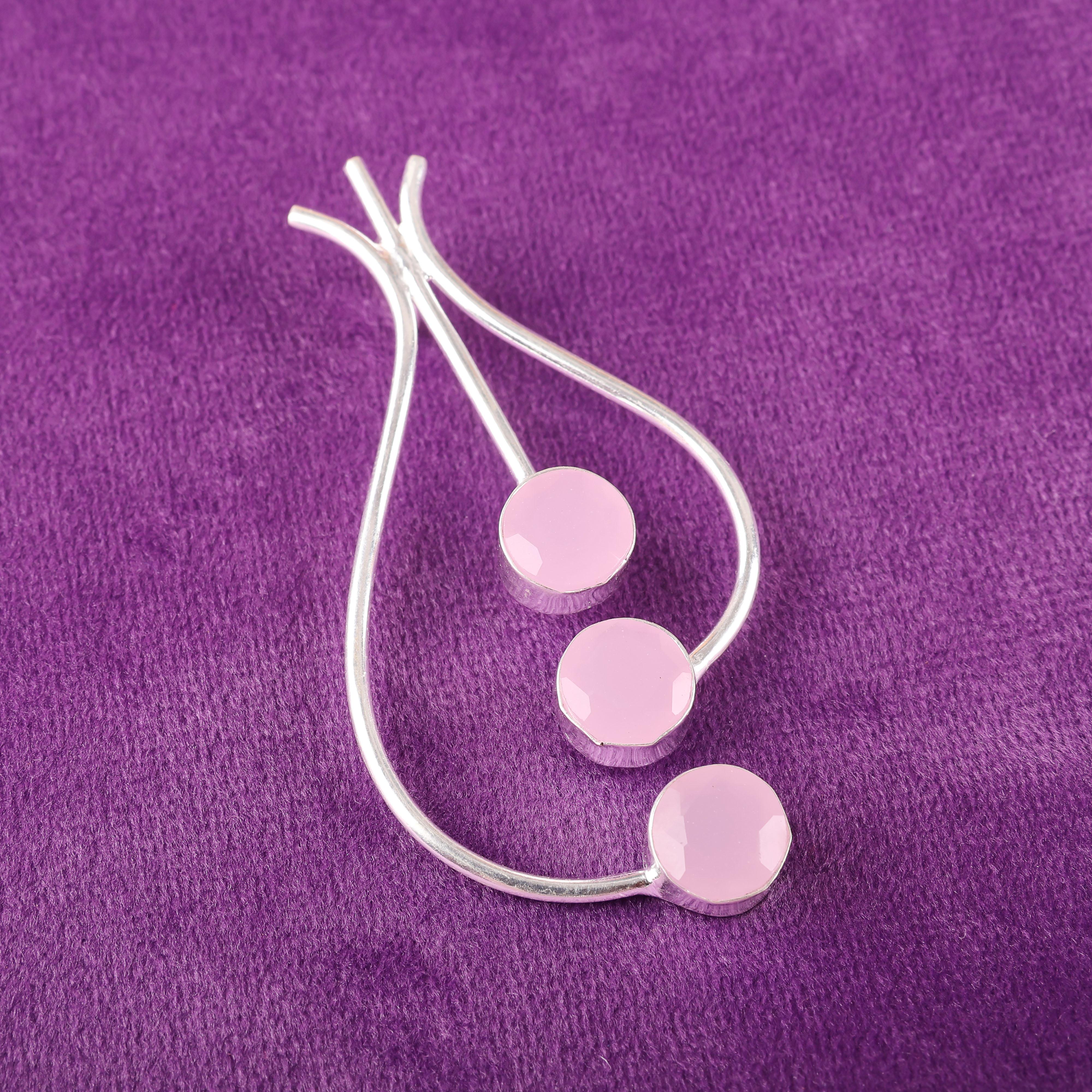 

Ювелирные изделия из драгоценного камня розового халцедона, ювелирные изделия-подвески из стерлингового серебра 925 пробы, восхитительная подвеска ручной работы, подарок для женщин 2.2 Inches розовый