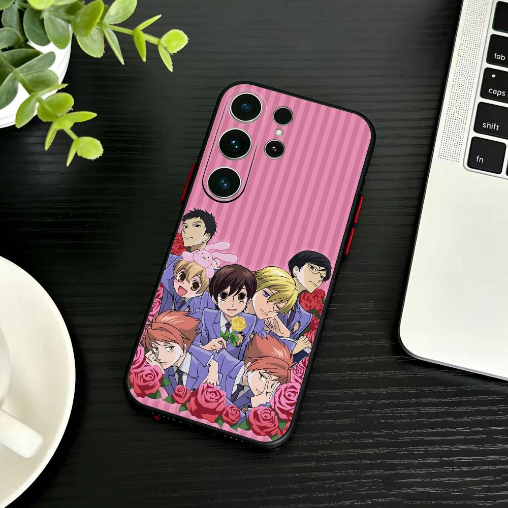 Ouran High School Host Club Handyhülle für Samsung S26, S25, S24, S23, S22, S30, S21, Ultra, Plus, FE 5G, schwarze Softcover-Hülle