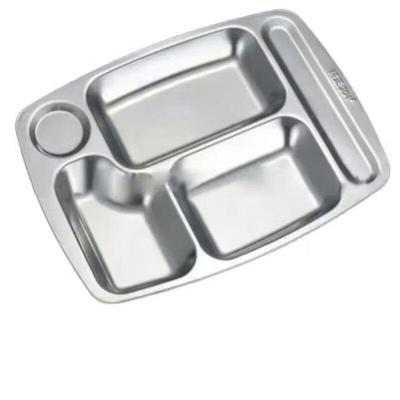 Rostfritt stål Delad Cafeteria Bricka