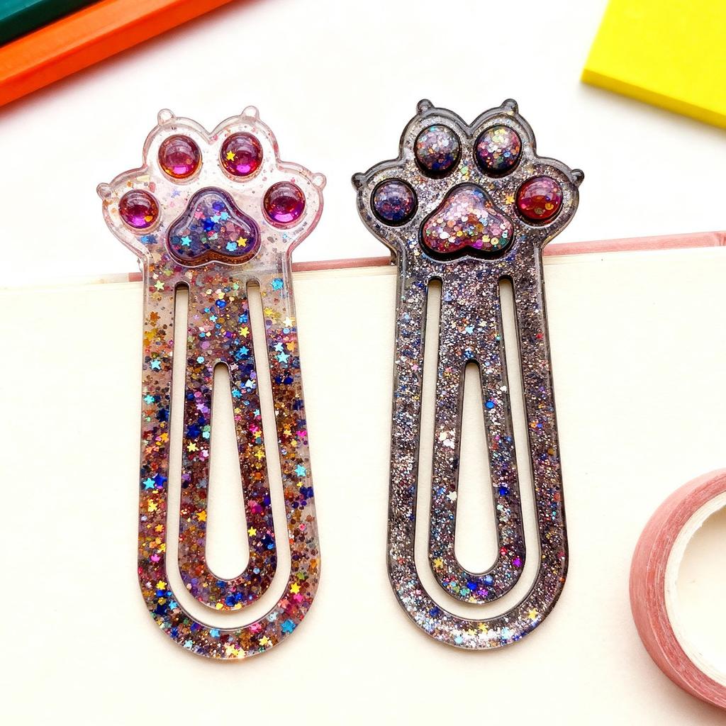 DIY Katzenpfoten-Clip Lesezeichen Harzform Niedliches Katzenpfoten-Lesezeichen Gips Silikonform Feiertagsgeschenk Kreatives Geschenk