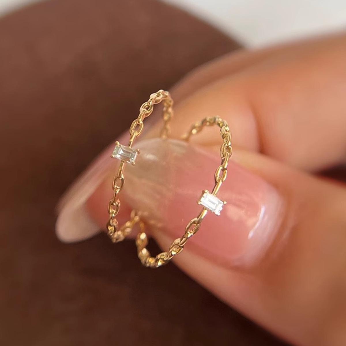 

Red Elk S925 Sterling Silver Thin Gold Stacking Ring for Women - Light Luxury Fashion. US Size 9