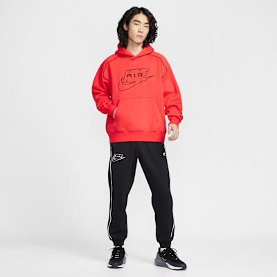 Nike Sweatshirts Men's Orange Red Hooded Moderate