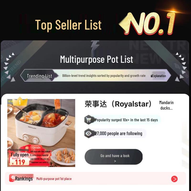 Royalstar 7L Electric Divided Hot Pot