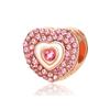 Luxury Rose Gold Plated Crystal Flower Animal Love Heart Charms Beads Fit Original Bracelet DIY Pendants for Jewelry Making