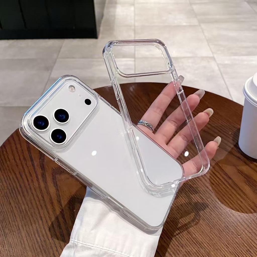 Applicable to iPhone17proMax transparent mobile phone case acrylic scratch-proof Apple 17 Air simple protective case