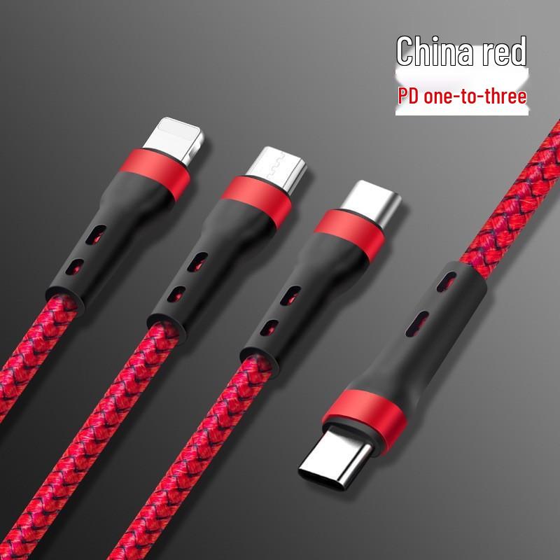 PD100W 3-in-1 Fast Charging Cable for iPhone 15, Android, and LeEco Devices