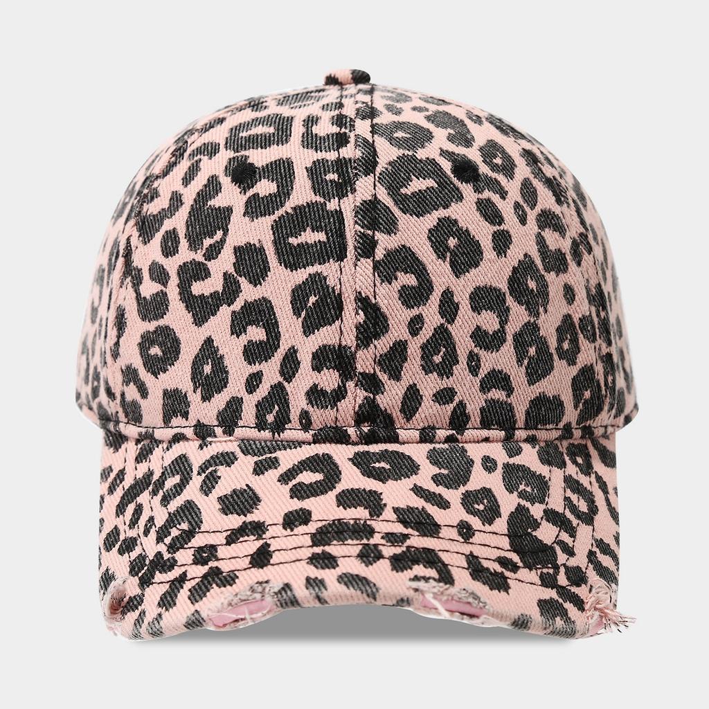 Leopard Print Baseball Cap Y2K Baddie Style Unisex Hat for Women and Men Adjustable Curved Brim Retro Street Fashion Cap