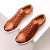Designer Men Genuine Leather Casual Shoes Street Cool Flat Skate Shoes Young Man Cool Sneaker