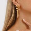 Women Fashion Elegant Multi Layer Ball Beaded Long Earrings Retro Luxury Minimalist Design High Grade Dangle Ear Jewelry