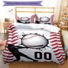 3pcs Baseball Bedding Set Duvet Cover Closure Includes 1 Duvet Cover & 2 Pillowcases, Soft and Comfortable for All Seasons.