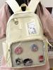 Nylon Large Capacity College Style Backpack With Design For Girls Student Commuting