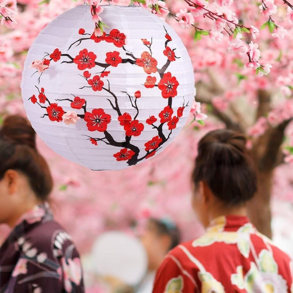 Plastik Papier Papierlaternen Set Runde Form Rote Laterne Wabenlaterne Hausparty