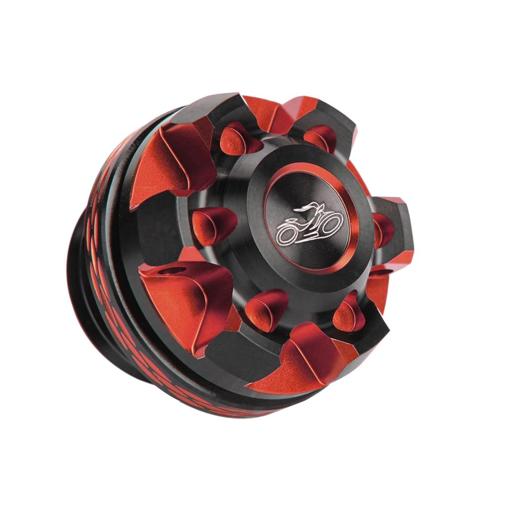 FMATE WORKS Motorcycle Filler Cap with O-Ring Shaved Aluminum M20 x P2.5 Black