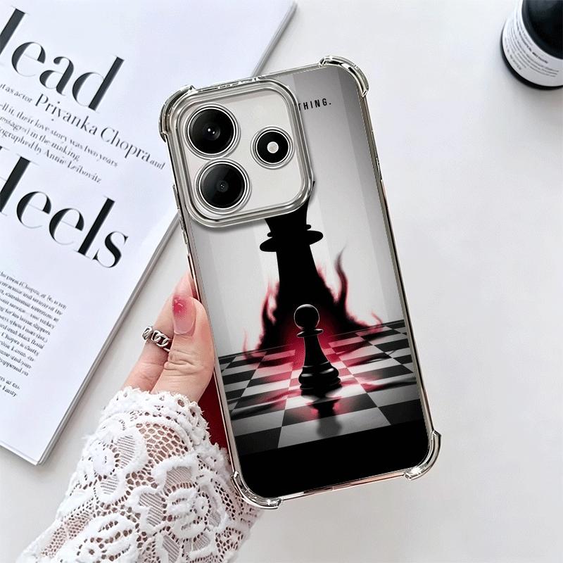 Competitive Chess Game Plating Phone Case For Xiaomi Redmi Note 14 15 Pro Plus 13 12 11 11S 11T 10 9S 9 5G Anti-Fall Airabag Cov
