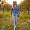 Women's Casual Plaid Long Sleeve Lapel Collar Cardigan Shirt